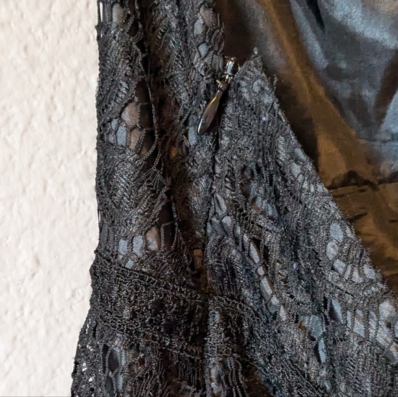 Betsey Johnson Black Prom Dress Eyelet Lace Halter Mini Cocktail Party 6 S/XS - Picture 13 of 15